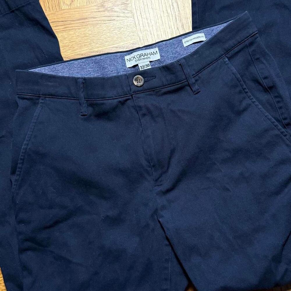 Nick Graham Everywhere Navy Stretch Modern Fit Chino Pants 32x30